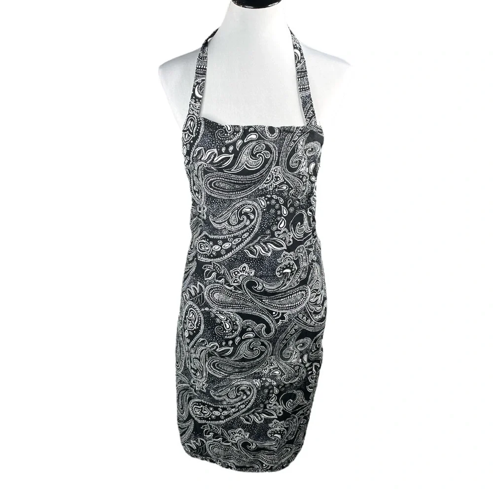 Vera Bradley Bib Apron Stellar Paisley Black White